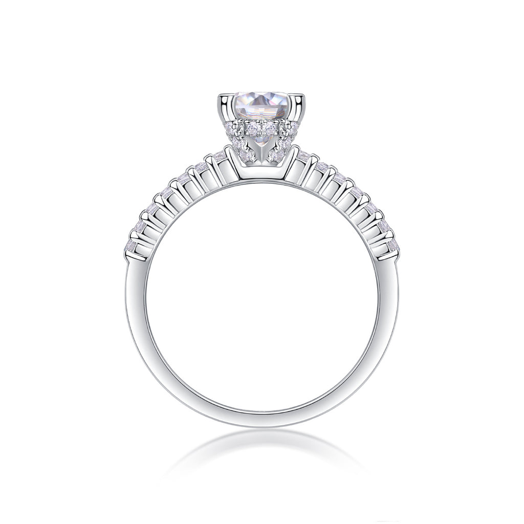 Arrange Large Diamond Rings, Wedding Rings, Luxury Fashion Set Moissanite Silver Rings